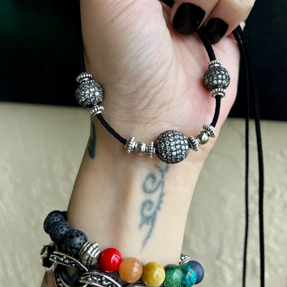 Dainty cz choker Boho chic cubic zirconia 3 disco ball boho rock trendy necklace - Picture 8 of 12